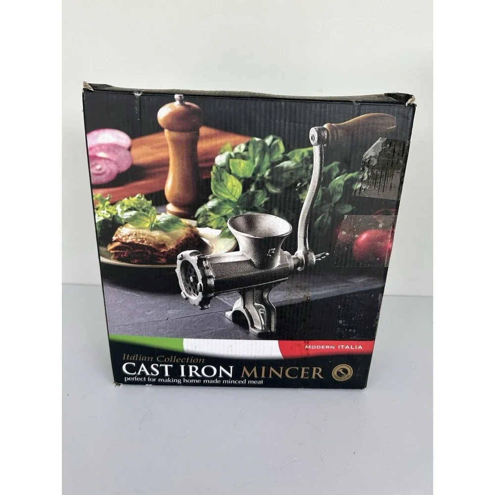 Italian Collection Cast Iron Mincer Meat Grinder Sausage Maker New Open Box